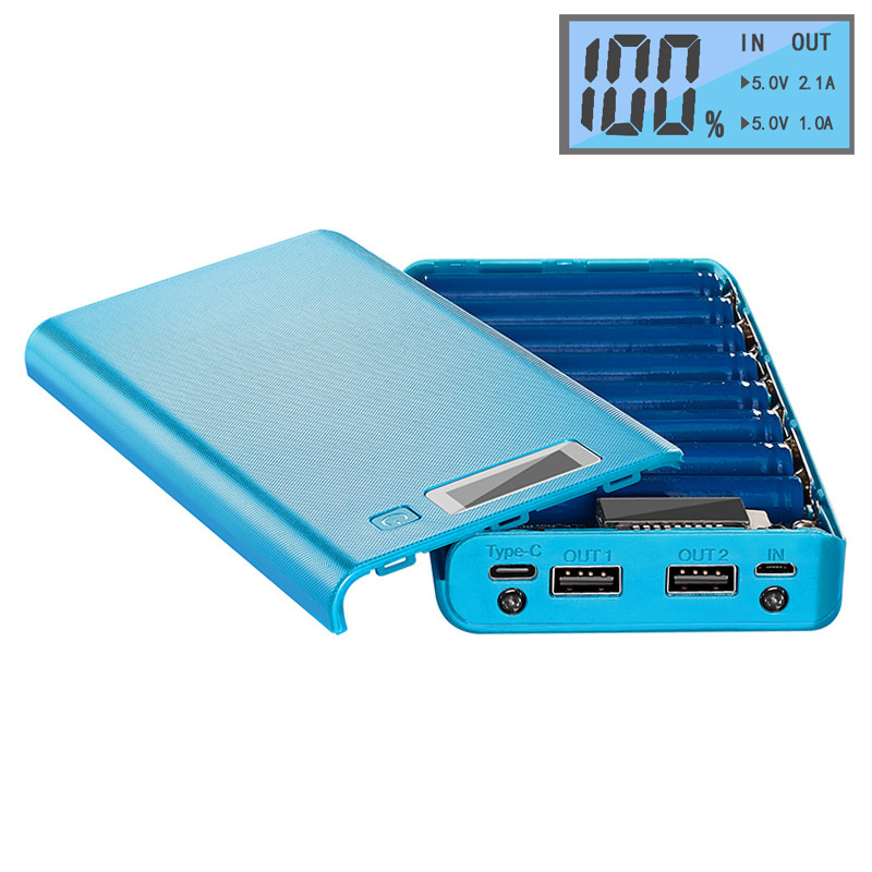 Dual USB Micro USB Type C Power Bank Shell 5V DIY 8*18650 Case Battery Charge Storage Box Without Battery