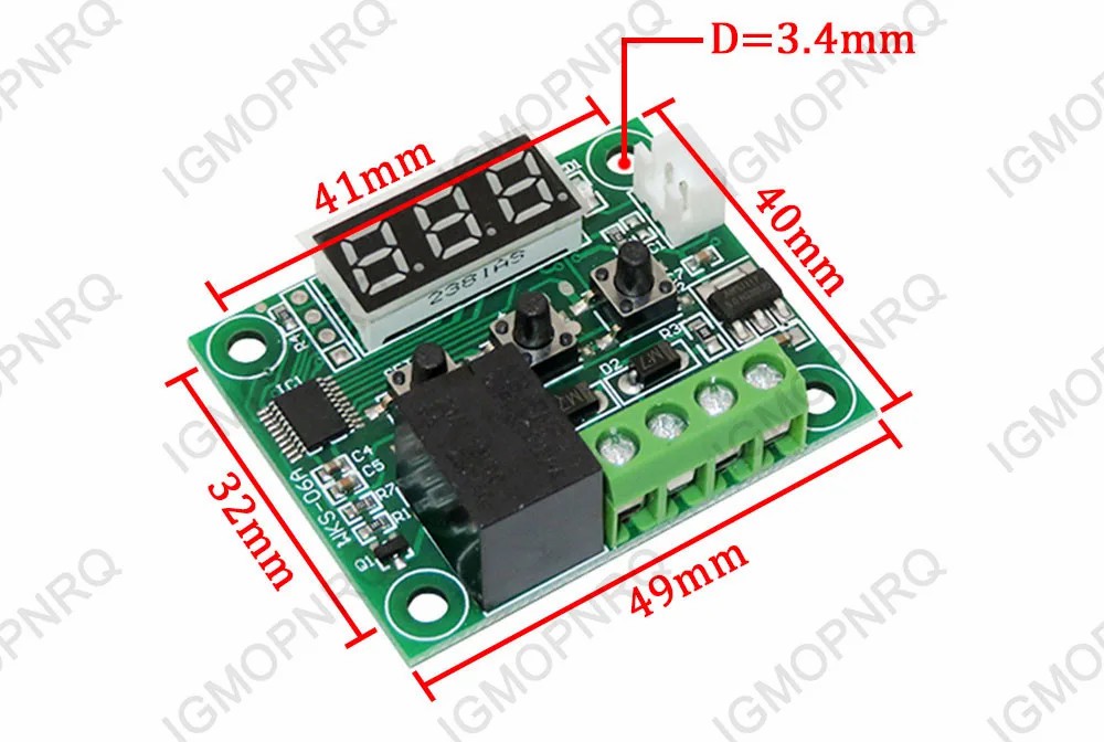 W1209 DC 12V Mini thermostat Temperature controller Incubation thermostat temperature control switch
