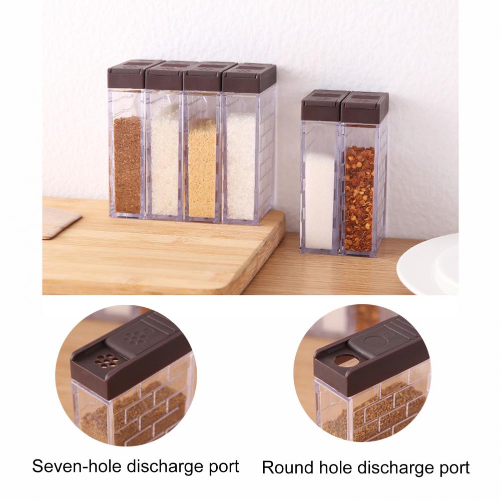 Transparent plastic seasoning box seasoning bottle six piece suit