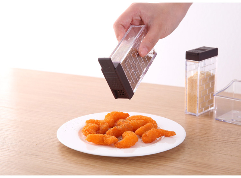 Transparent plastic seasoning box seasoning bottle six piece suit