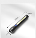 Telescopic focusing aluminum alloy waterproof rechargeable strong light flashlight COB side light