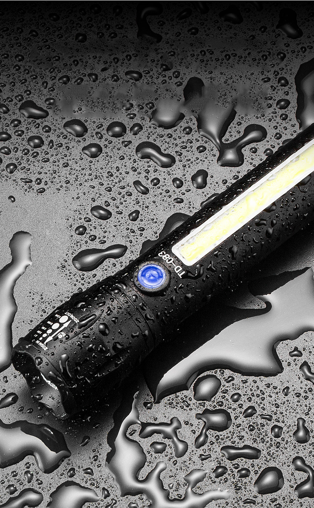 Telescopic focusing aluminum alloy waterproof rechargeable strong light flashlight COB side light