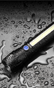 Telescopic focusing aluminum alloy waterproof rechargeable strong light flashlight COB side light