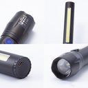 Telescopic focusing aluminum alloy waterproof rechargeable strong light flashlight COB side light