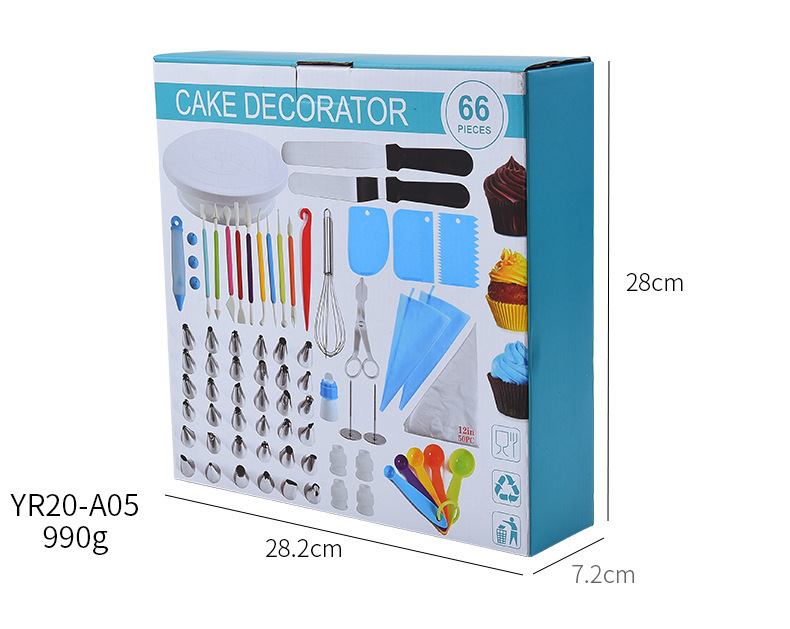 66 Pcs/Set Stainless Steel Cake Spatula Butter Whipping Cream Icing Frosting Knife Smoother Kitchen Pastry Cake Decoration Tools