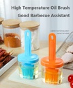 High temperature resistant silicone oil bottle brush one-piece with cover and bottle barbecue baking brush