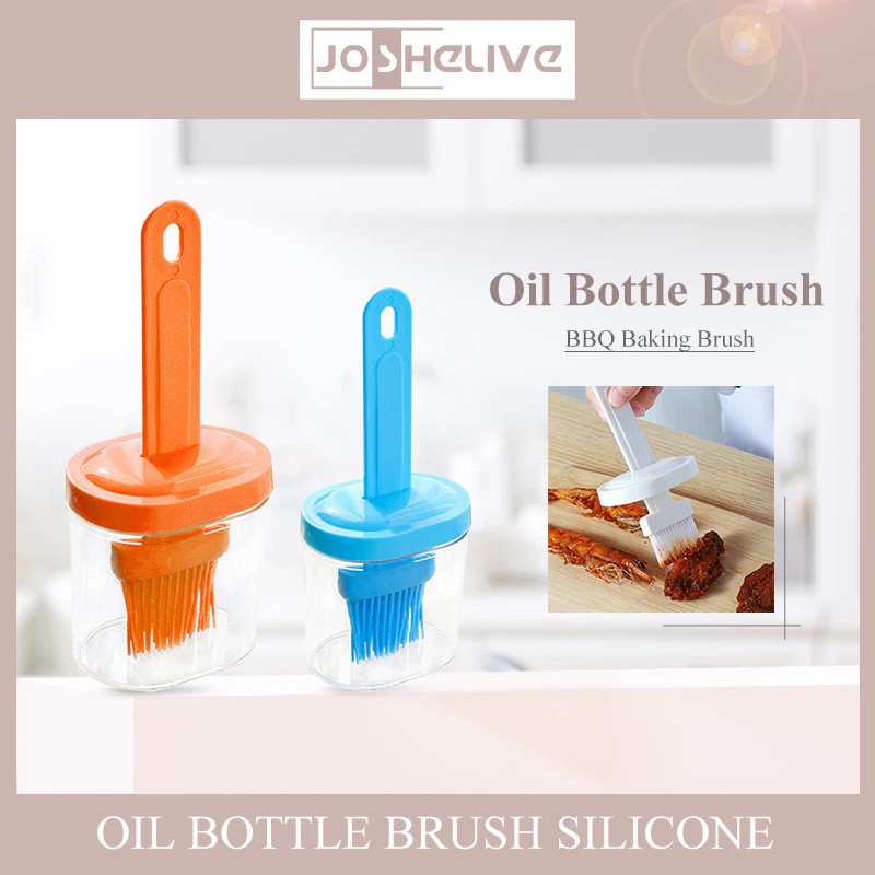 High temperature resistant silicone oil bottle brush one-piece with cover and bottle barbecue baking brush