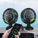 24v Car Dual-head Fan 360 Degree Adjustable Multi-functional USB Charging Port