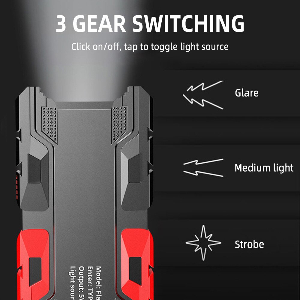 LED Flashlight Smile Shark High-brightness Long-range Rechargeable Light Night Riding Light Waterproof Torch Portable Flashlight