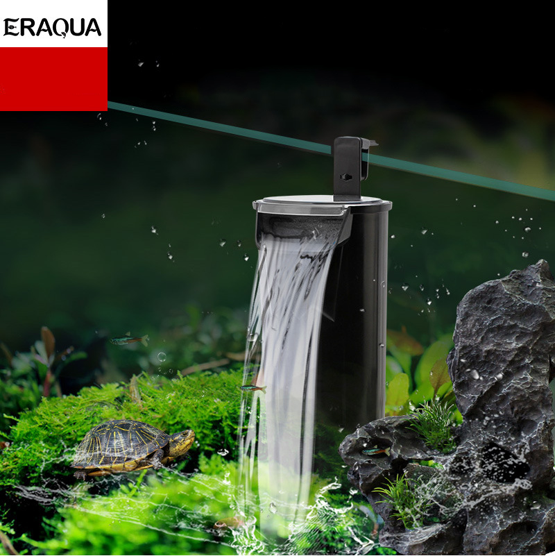 Aquarium Turtle Filter Waterfall Flow Water Clean Pump Bio-Filtration for Reptiles Tank Low Level Waterfall Filter for Fish Tank