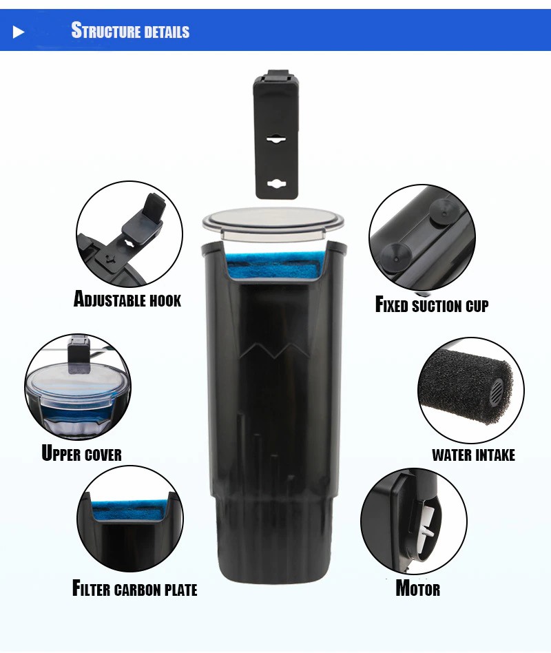 Aquarium Turtle Filter Waterfall Flow Water Clean Pump Bio-Filtration for Reptiles Tank Low Level Waterfall Filter for Fish Tank
