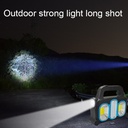 Solar flashlight COB portable work light USB emergency charging outdoor strong light