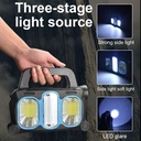Solar flashlight COB portable work light USB emergency charging outdoor strong light