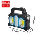 Solar flashlight COB portable work light USB emergency charging outdoor strong light