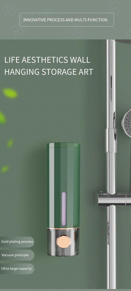 Wall Mount Soap Shower Gel Dispenser Bottle Plastic Hanging Hook Rack Hand Sanitizer Holder Bathroom Kitchen Organizer(450m0)