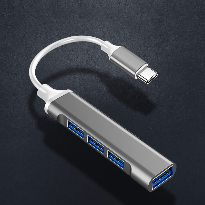 4Port USB 3.0 Hub High Speed Type C Splitter 5GBps Multiport Adapter