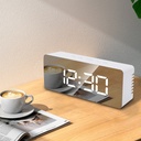 LED Mirror Digital Alarm Clock Display Time Night Light Home Decor Clock