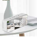 LED Mirror Digital Alarm Clock Display Time Night Light Home Decor Clock