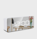 LED Mirror Digital Alarm Clock Display Time Night Light Home Decor Clock