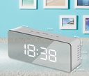 LED Mirror Digital Alarm Clock Display Time Night Light Home Decor Clock