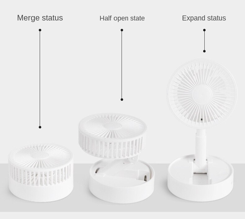 USB charging folding small fan portable outdoor mini creative desktop office telescopic fan
