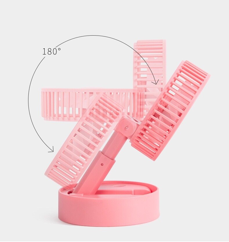 USB charging folding small fan portable outdoor mini creative desktop office telescopic fan