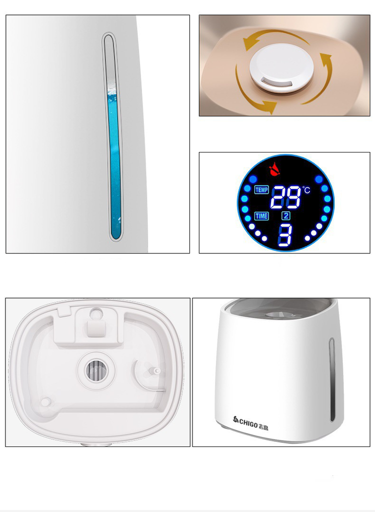 CHIGO ZG-512 Air Humidifier Smart Touch Silent Aromatherapy Timing Antibacterial 4L Large Capacity