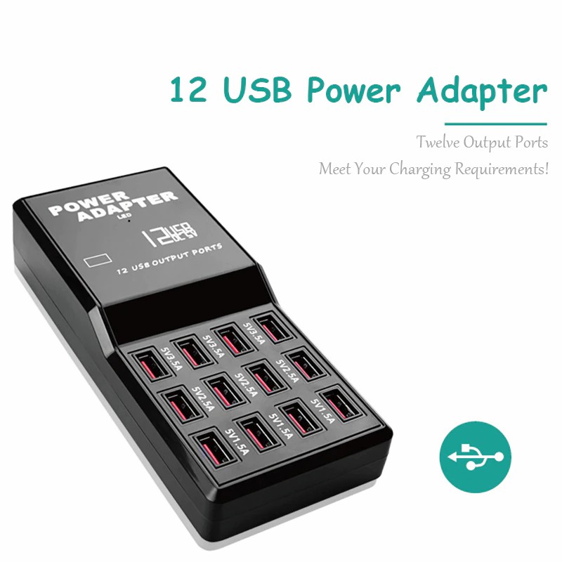 5V 3.5A 2.1A 12Port Multi USB Charger USB Charging Station Dock Intelligent Fast Charger