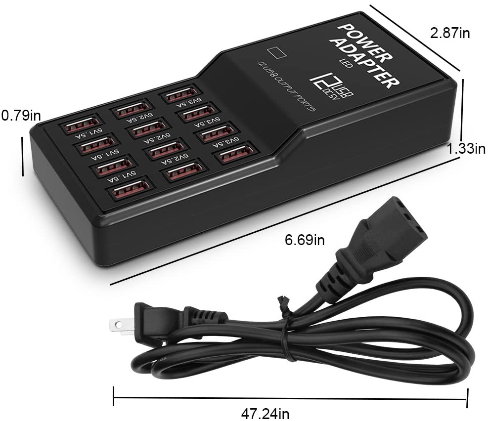5V 3.5A 2.1A 12Port Multi USB Charger USB Charging Station Dock Intelligent Fast Charger