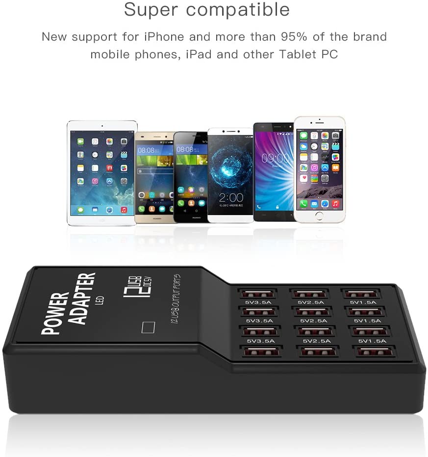 5V 3.5A 2.1A 12Port Multi USB Charger USB Charging Station Dock Intelligent Fast Charger