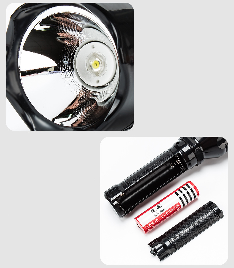 18650 lithium detachable rechargeable battery flashlight