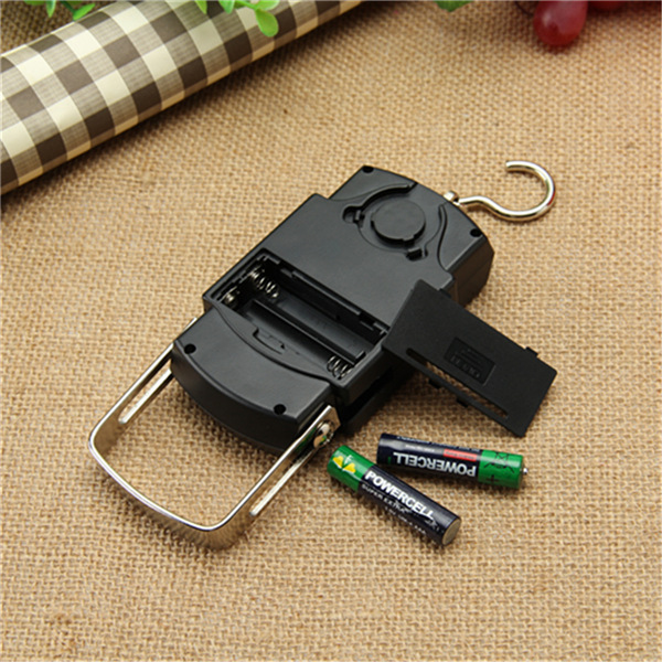 50kg/110lb-10g Digital Fish Scale Electronic Scale Portable Express Luggage Weight Hanging Scale with 1m Measuring Tape
