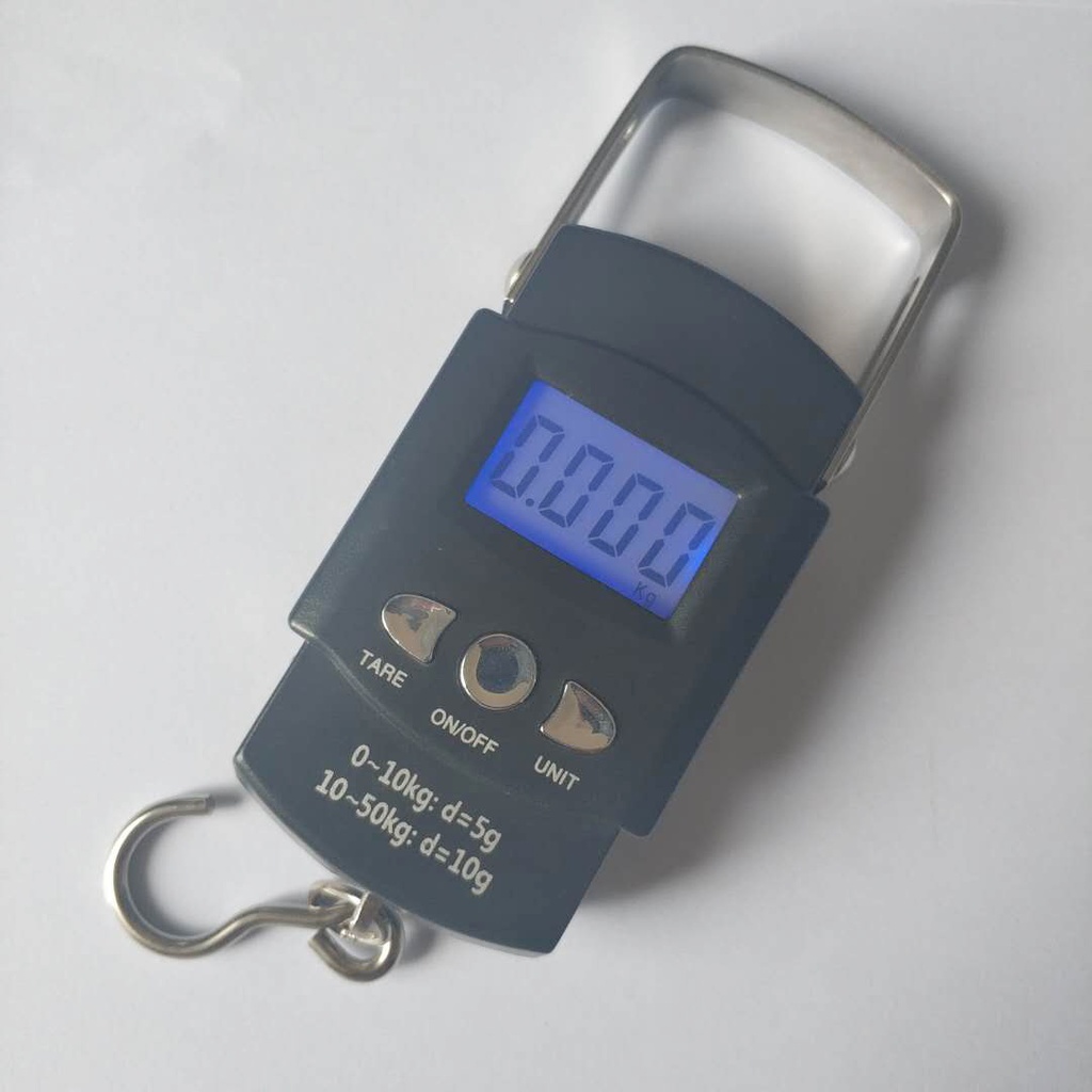 50kg/110lb-10g Digital Fish Scale Electronic Scale Portable Express Luggage Weight Hanging Scale with 1m Measuring Tape