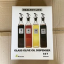 Glass oil bottle set vinegar soy sauce oil pot four-pack color box