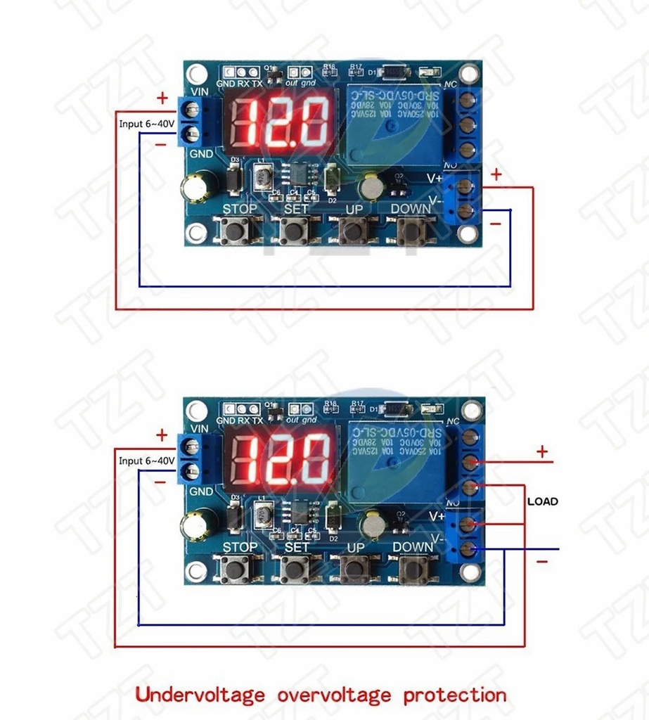 DC 6-40V Battery Charger Discharger Control Switch Undervoltage Overvoltage Protection Board Auto Cut Off Disconnect Controller