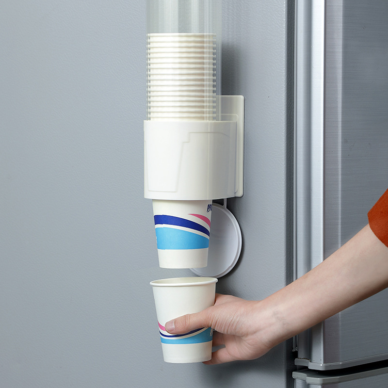 Household disposable cup holder punch-free wall-mounted cup rack