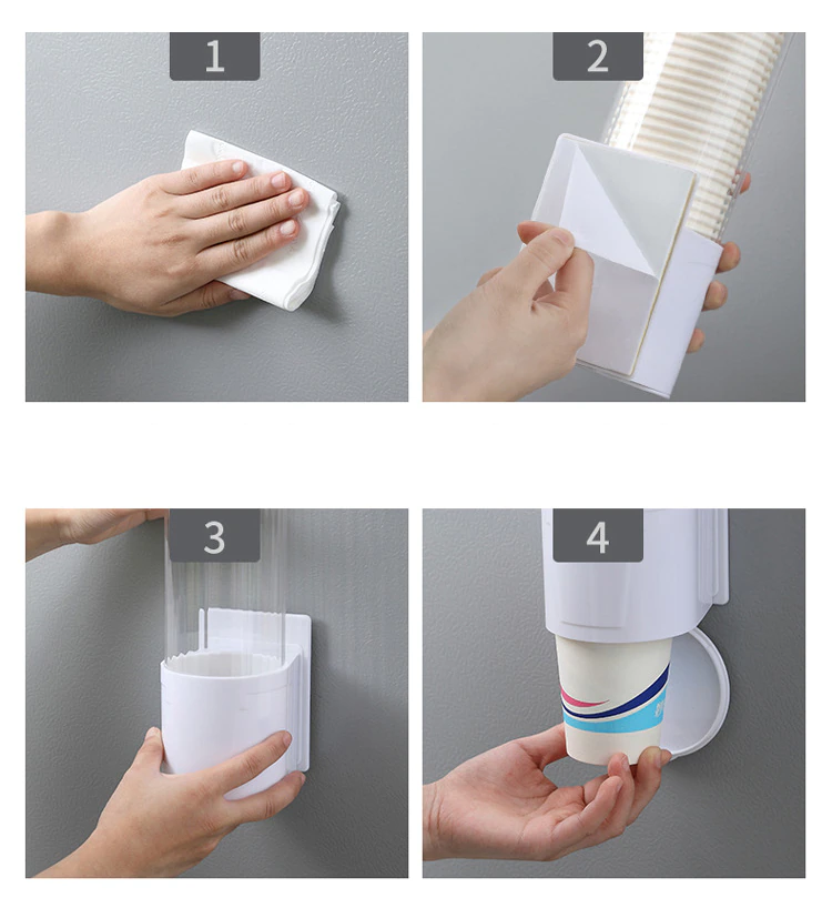 Household disposable cup holder punch-free wall-mounted cup rack
