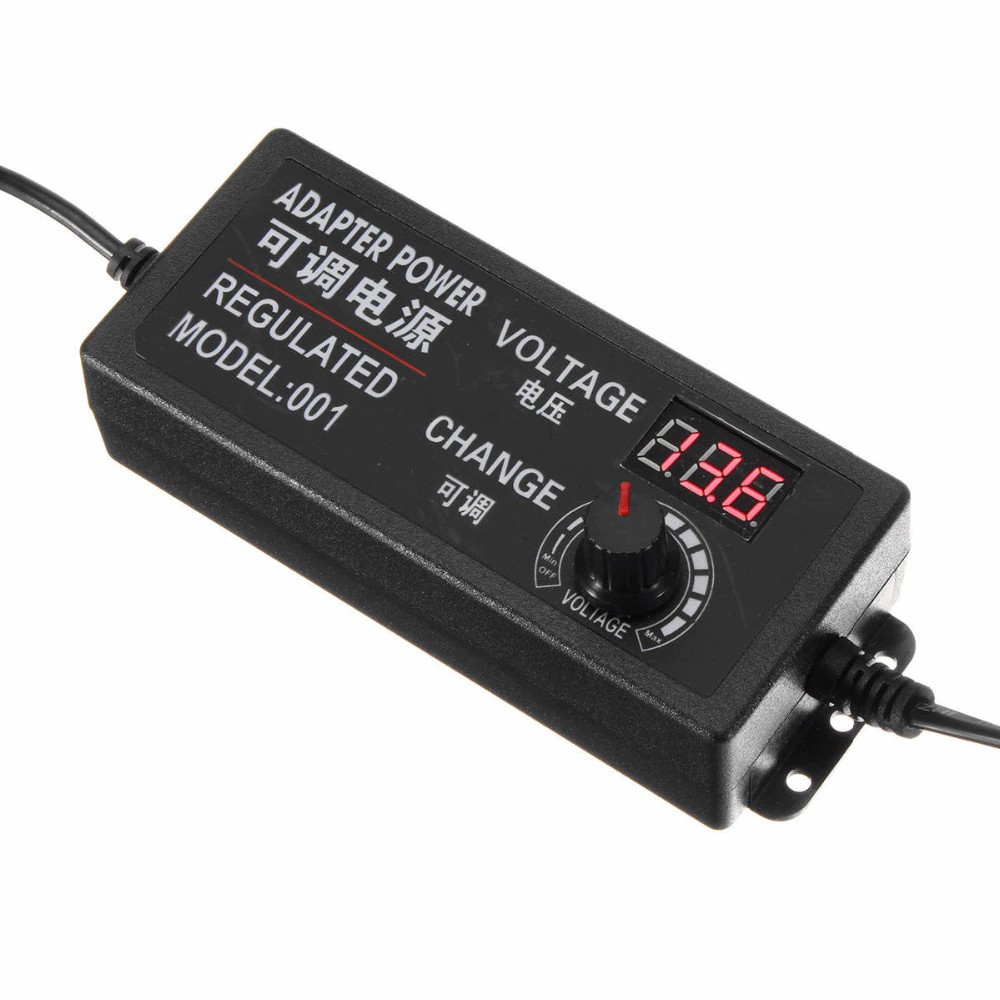 3-12V 5A 5.5*2.5mm Adjustable Voltage Power Charger with Display Dimming Adapter 60W Power