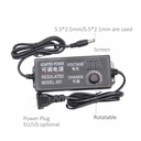 3-12V 5A 5.5*2.5mm Adjustable Voltage Power Charger with Display Dimming Adapter 60W Power