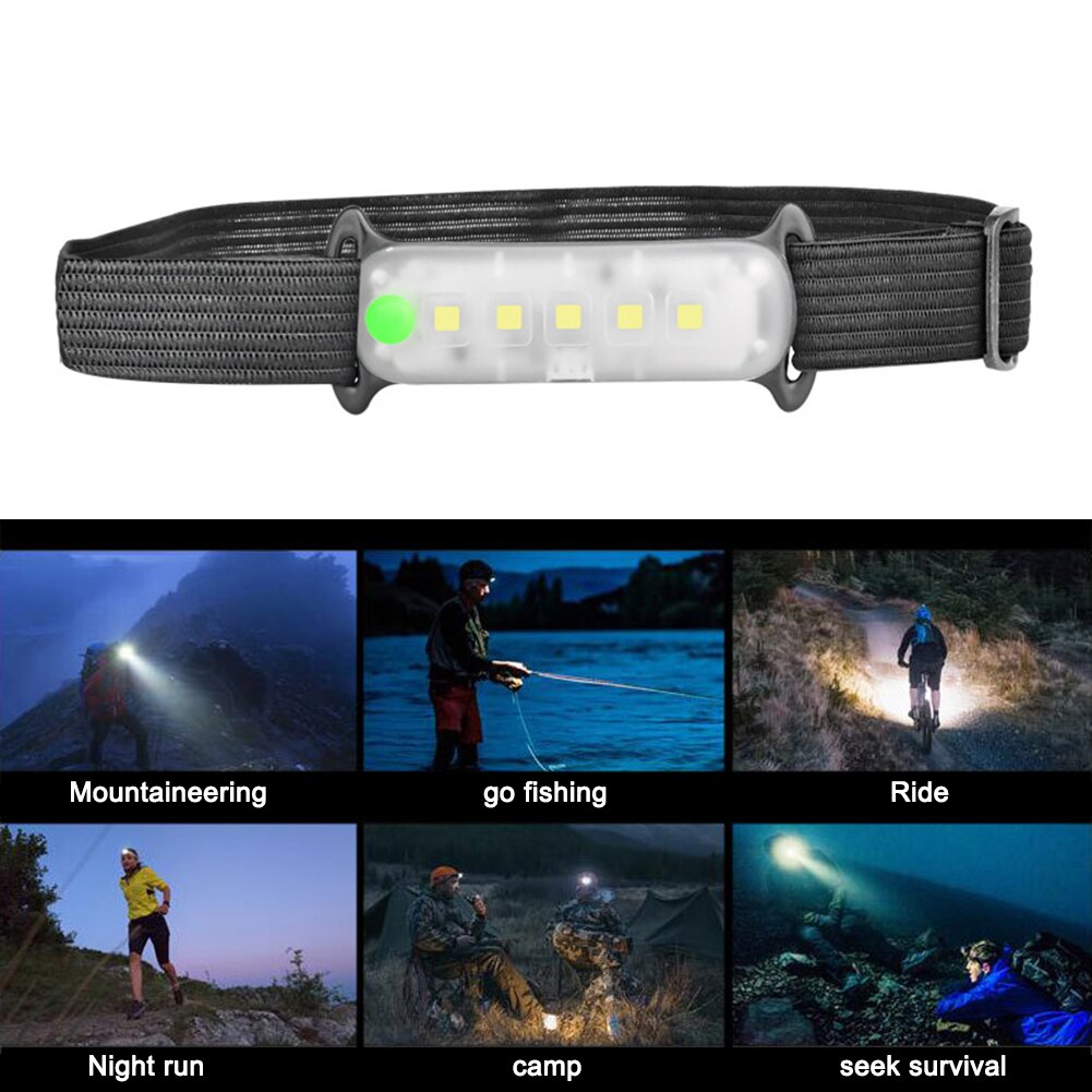 5LED built-in battery USB rechargeable headlight
