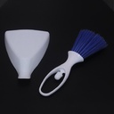 1Set Brush Dustpan For Car Cleaning Detailing Brush Dashboard Air Outlet Wheel Blue Angel Brush Car Body Seat Gap Cleaning Tools