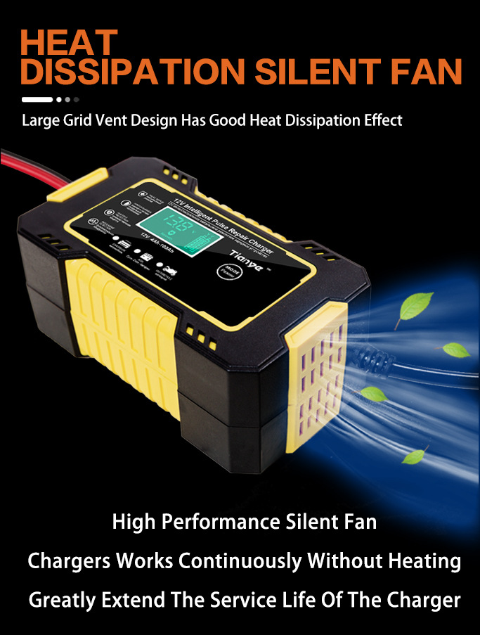 Full Automatic Car Battery Charger 12V 6A Digital Display Battery Charger Power Pulse Repair Chargers