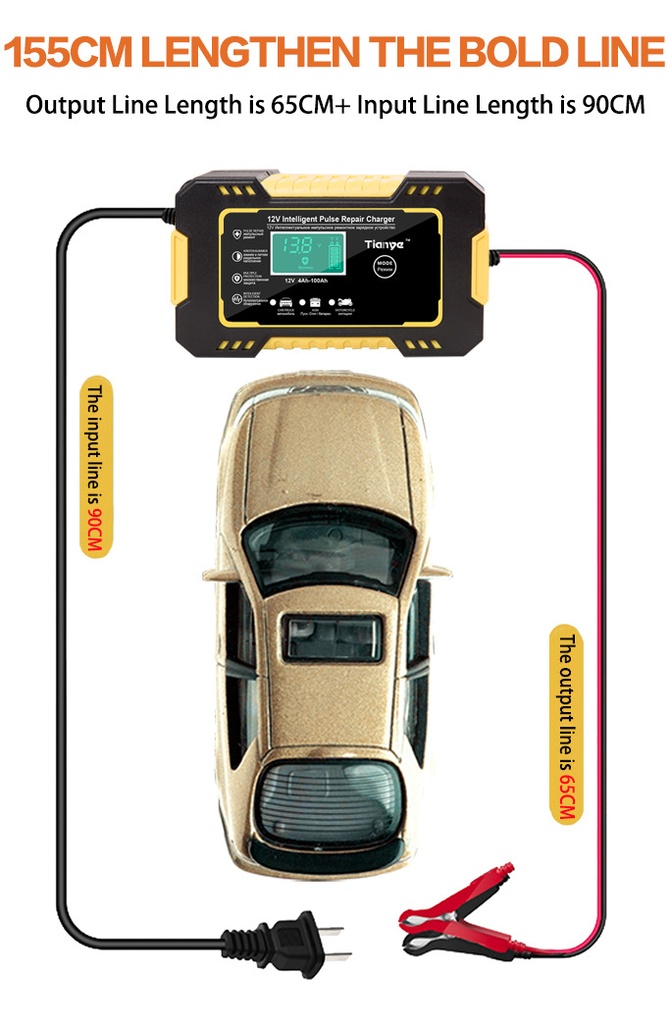 Full Automatic Car Battery Charger 12V 6A Digital Display Battery Charger Power Pulse Repair Chargers