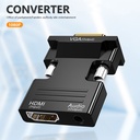 Full HD 1080P Female HDMI-compatible to Male VGA Converter with Audio Cable
