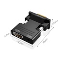 Full HD 1080P Female HDMI-compatible to Male VGA Converter with Audio Cable