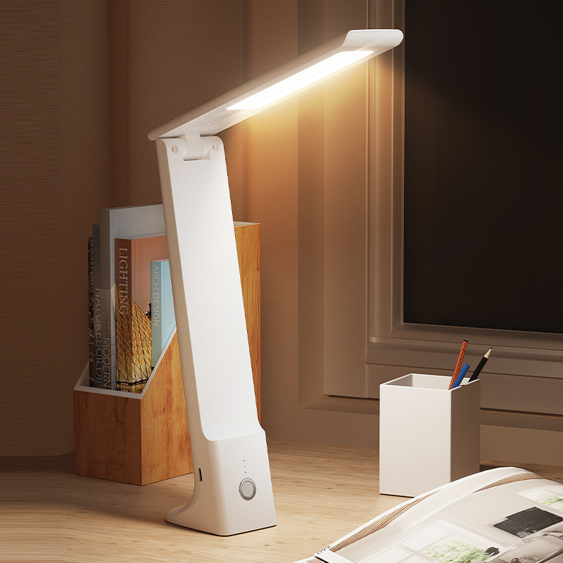 USB Rechargeable LED Desk Lamp stepless Dimmable Foldable Reading Light Eye Protected Table Lamp