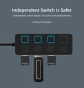 4 in 1 USB2.0 HUB Multi USB Splitter 4 Port Extender