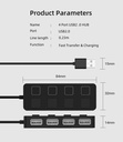 4 in 1 USB2.0 HUB Multi USB Splitter 4 Port Extender