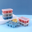 6 Grid Food Grade Ice Cube Maker Mold With Lid (3 pcs)