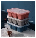 6 Grid Food Grade Ice Cube Maker Mold With Lid (3 pcs)